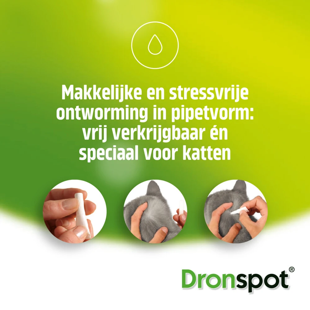 Dronspot Spot On Ontwormingsdruppels Kat 2,5 - 5 Kg 2 Dronspot Spot On Ontwormingsdruppels Kat 2,5 - 5 Kg - Afbeelding 2