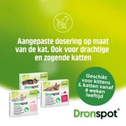 Dronspot Spot On Ontwormingsdruppels Kat 2,5 - 5 Kg 6 Dronspot Spot On Ontwormingsdruppels Kat 2,5 - 5 Kg -KattenPlezier Winkel 1002870 3