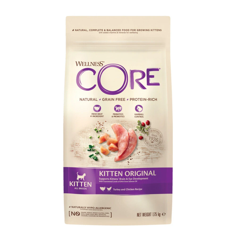 4x Wellness Core Kattenvoer Kitten Kalkoen - Zalm 1 4x Wellness Core Kattenvoer Kitten Kalkoen - Zalm