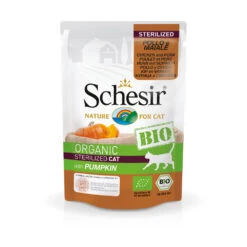 16x Schesir Kattenvoer Sterilized Bio Kip - Varken - Pompoen