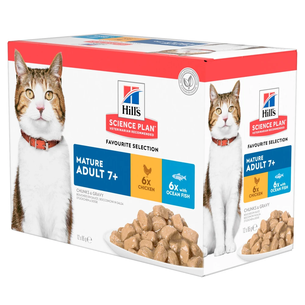 Hill's Hillu0027s Science Plan Kattenvoer Mature Adult 7+ Multipack Favourite Selection 1 Hill's Hillu0027s Science Plan Kattenvoer Mature Adult 7+ Multipack Favourite Selection