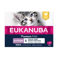 4x Eukanuba Kippen Pate Graanvrij Kitten Multi-Pack