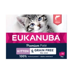 4x Eukanuba Zalm Pate Graanvrij Kitten Multi-Pack