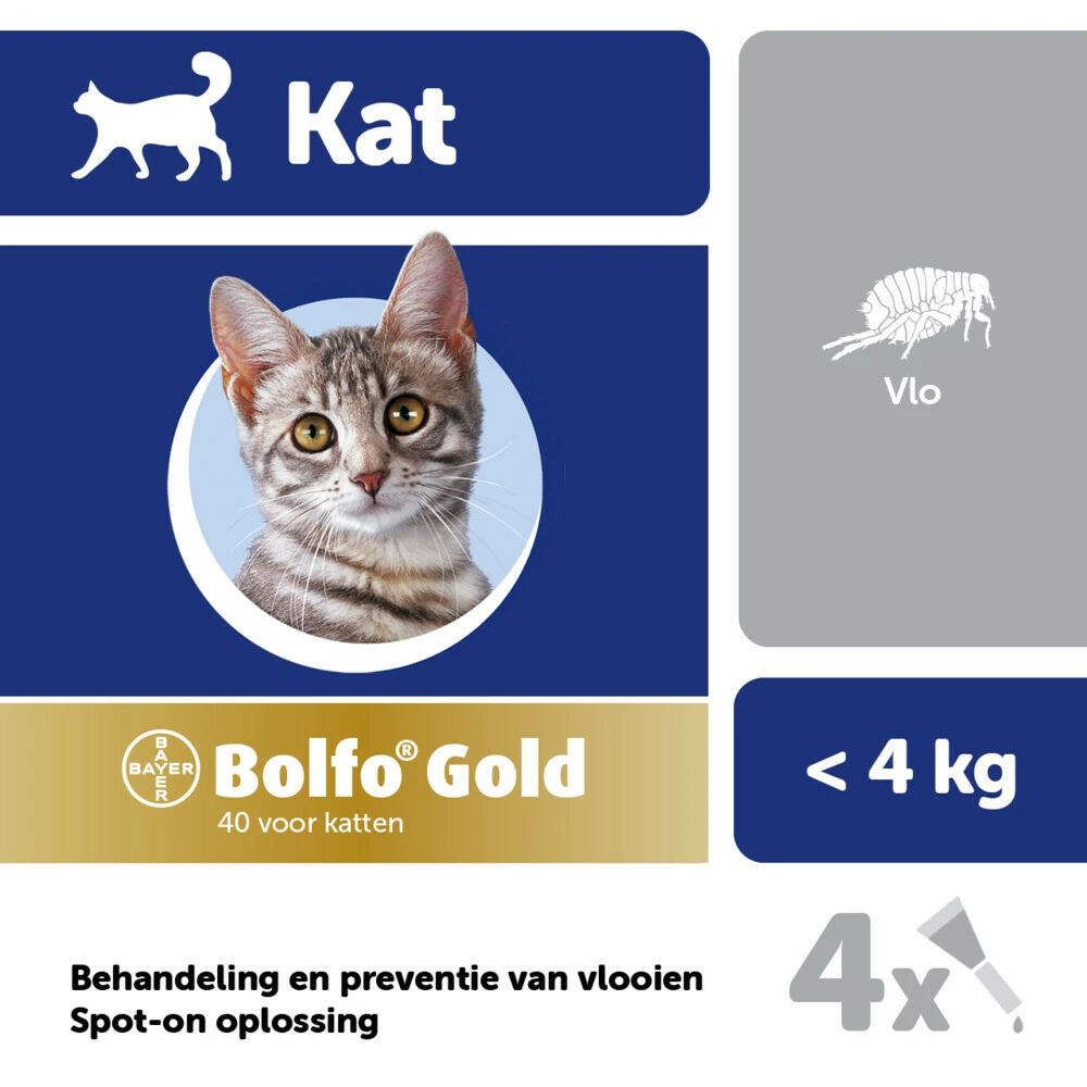 Bolfo Gold Anti Vlooiendruppels Kat Vanaf 1 Kg 2 Bolfo Gold Anti Vlooiendruppels Kat Vanaf 1 Kg - Afbeelding 2
